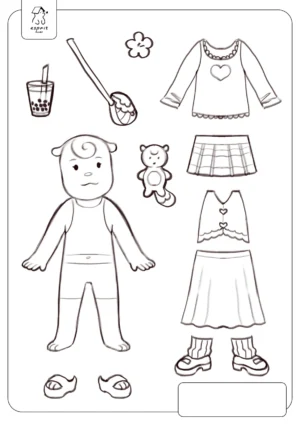 Łucja i wycinanka z ubrankami