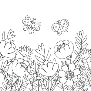 Kwietna łąka i motyle