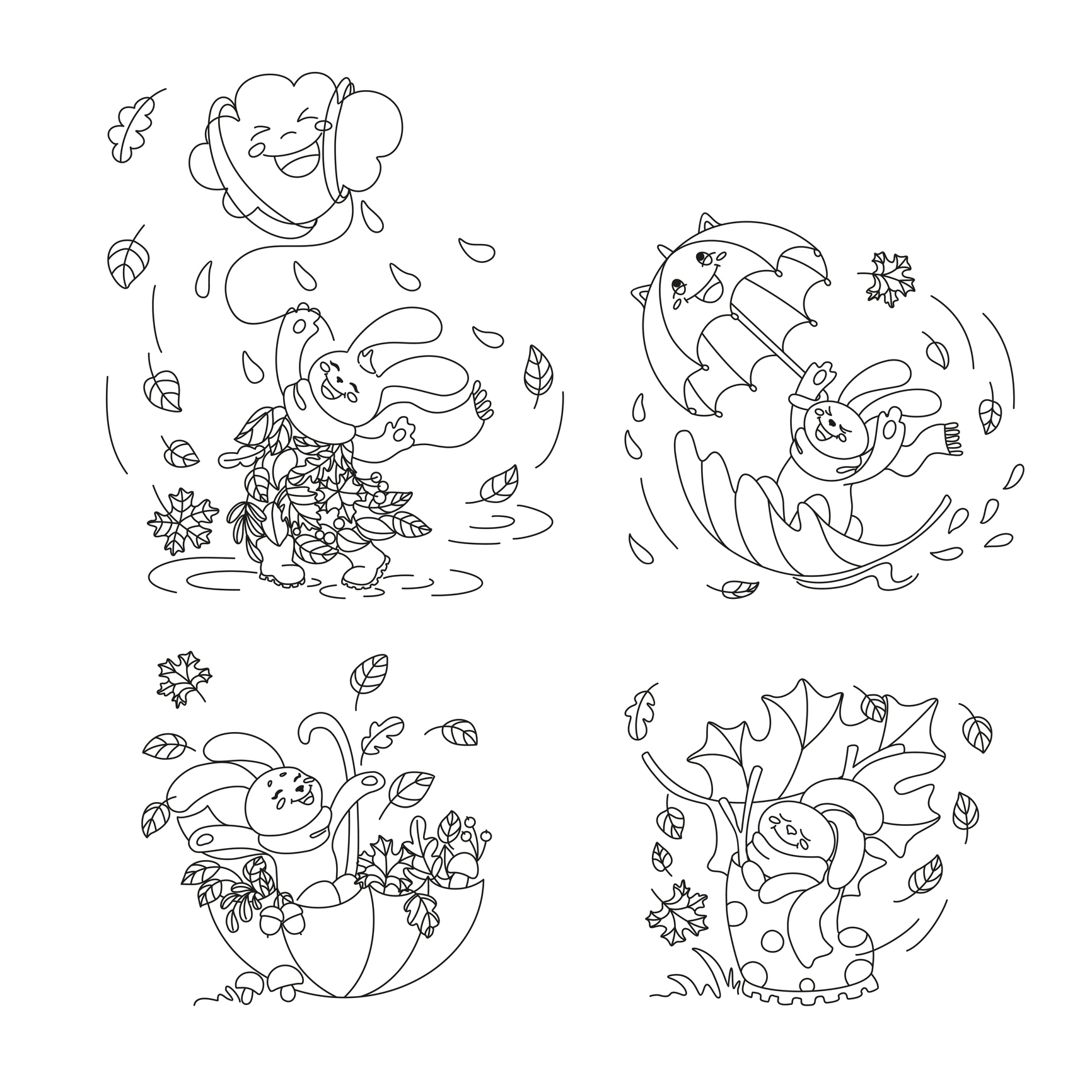 Jesienne zabawy króliczków