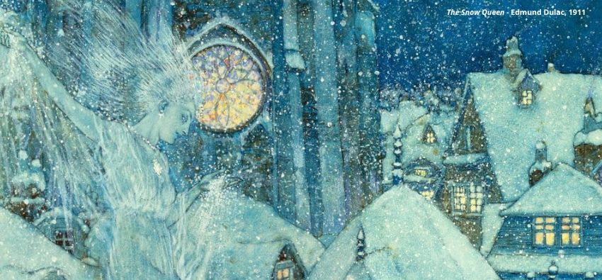 Królowa śniegu, The Snow Queen - Edmund Dulac, 1911