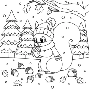 Wiewiórka w zimowym lesie