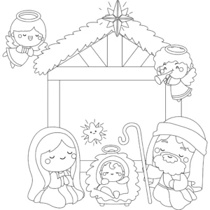 Urocza szopka z aniołkami