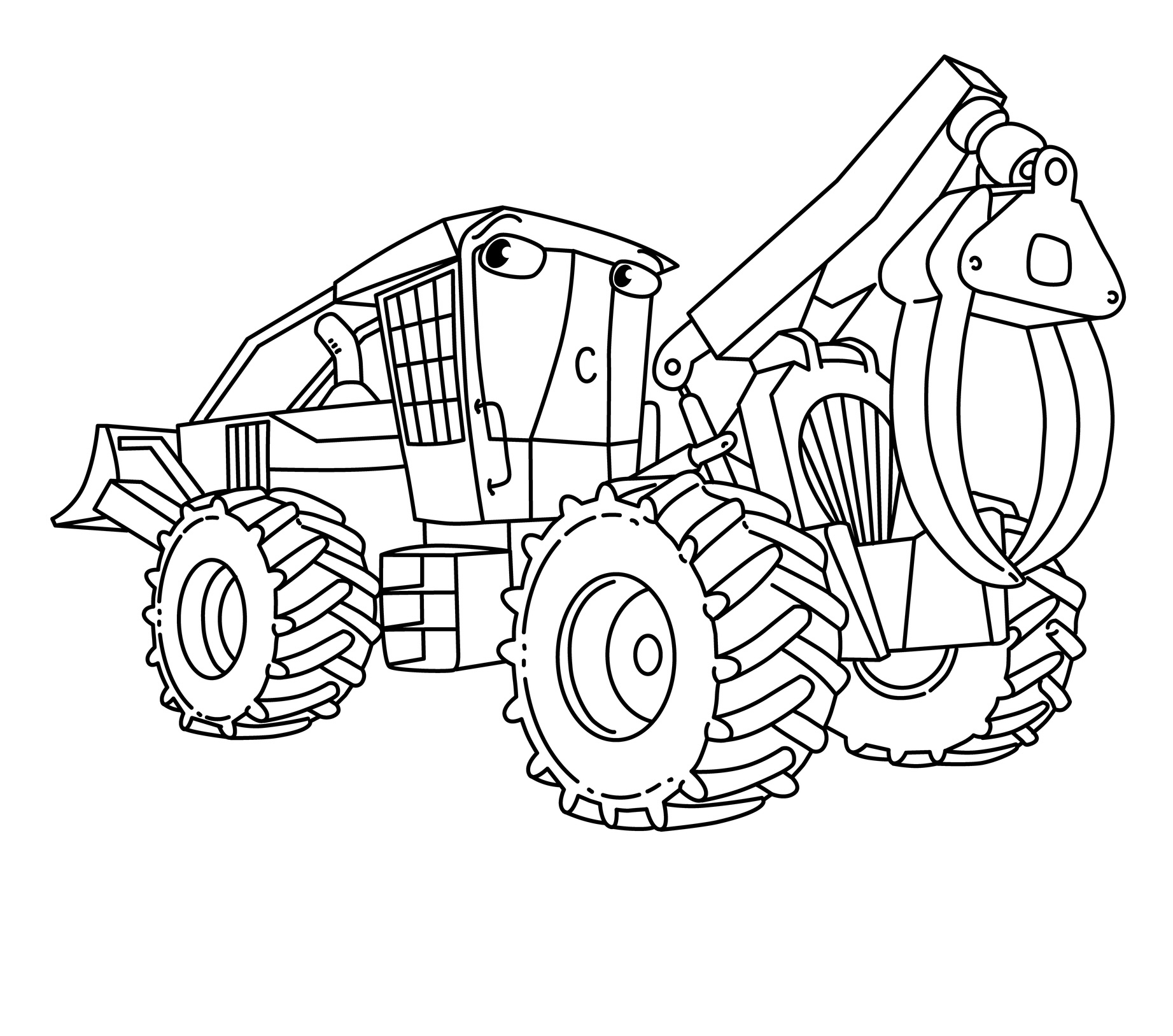 Koparka z chwytakiem i ładowarką