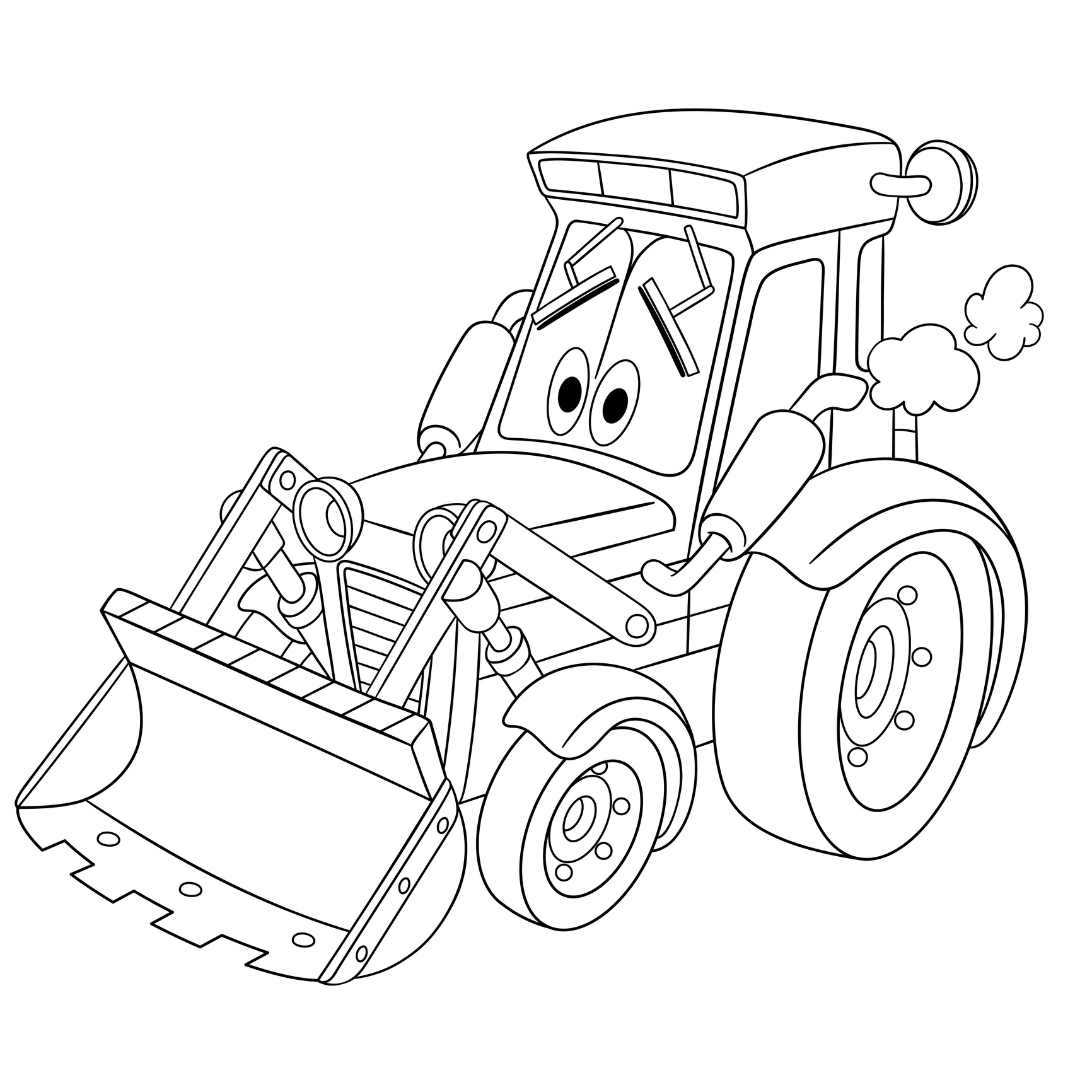 Animowany traktor z ładowaczem czołowym