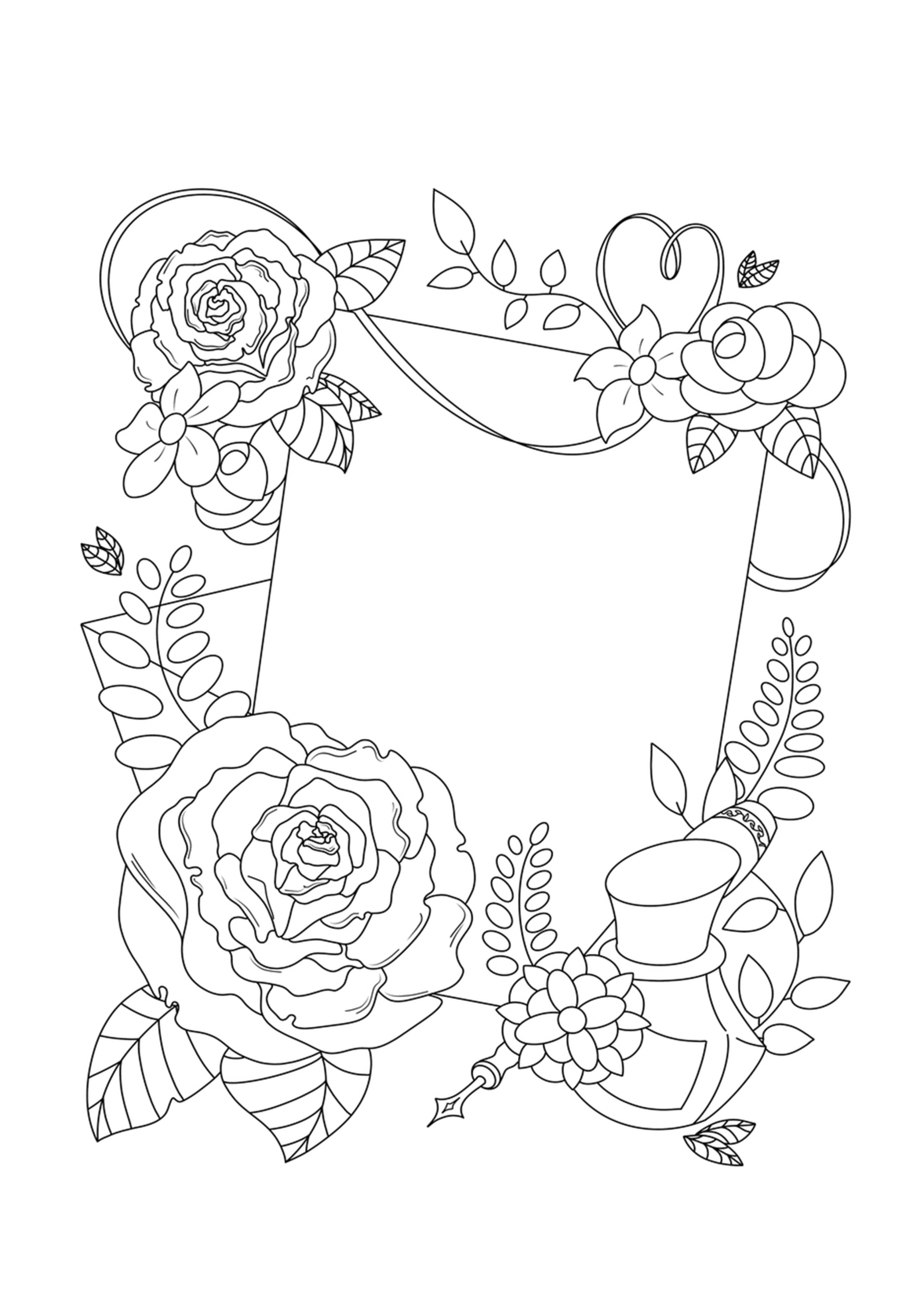 Kwiatowa laurka do wypełnienia