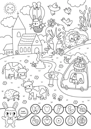 Wyszukiwanka „Znajdź i zaznacz – wielkanoc na wsi”