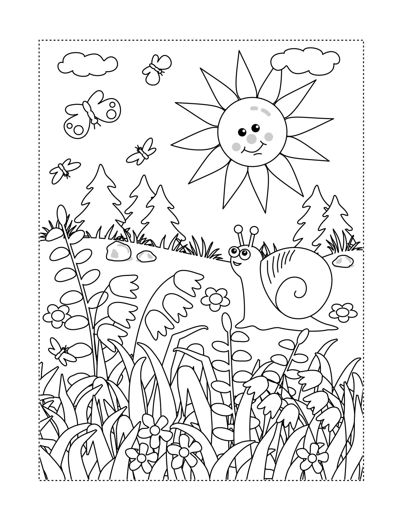 Ślimak na wiosennej łące