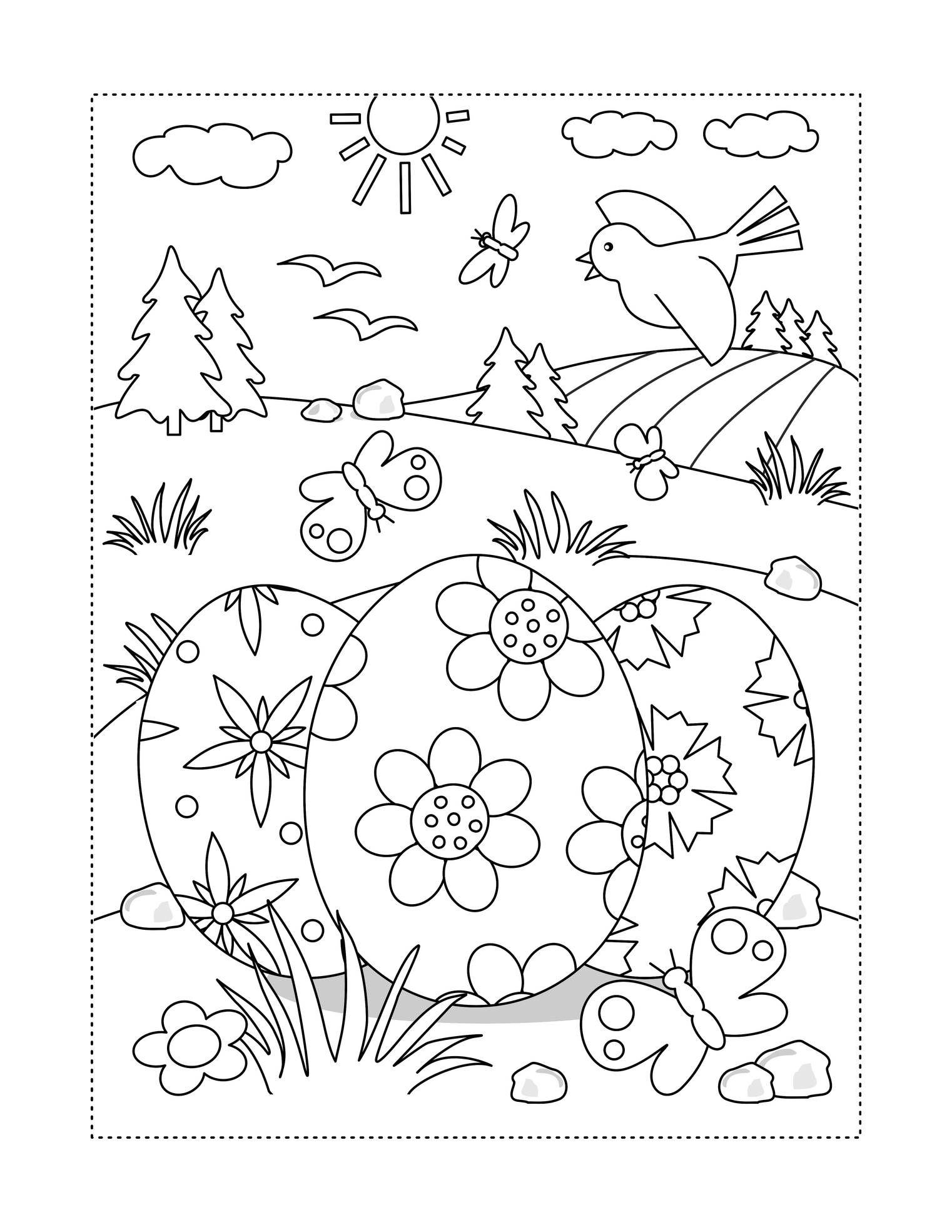 Pisanki na wiosennej łące